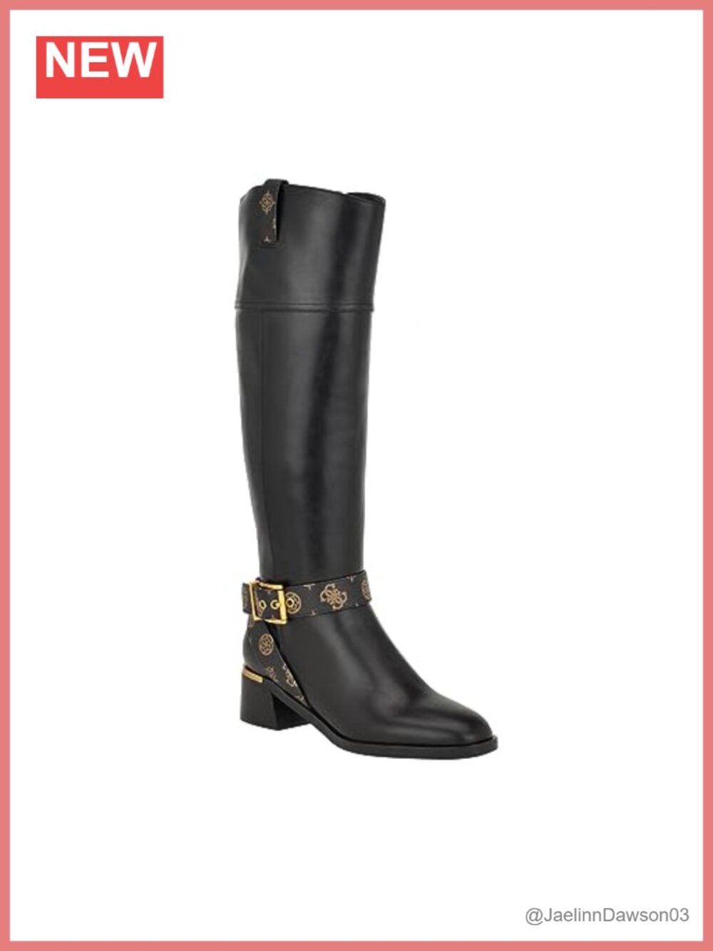 Faux Leather Knee-High Riding Boots Zip-Up Block Heel